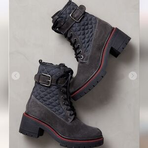 Bos & Co Zelda Waterproof Wool and Suede Leather Combat Boots Size 40/9-9.5